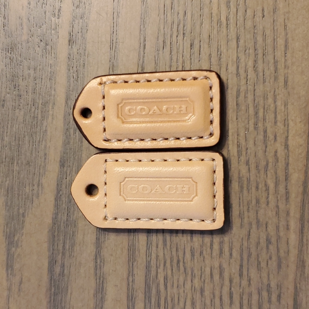 Coach Light Tan xsmall Leather Hangtag